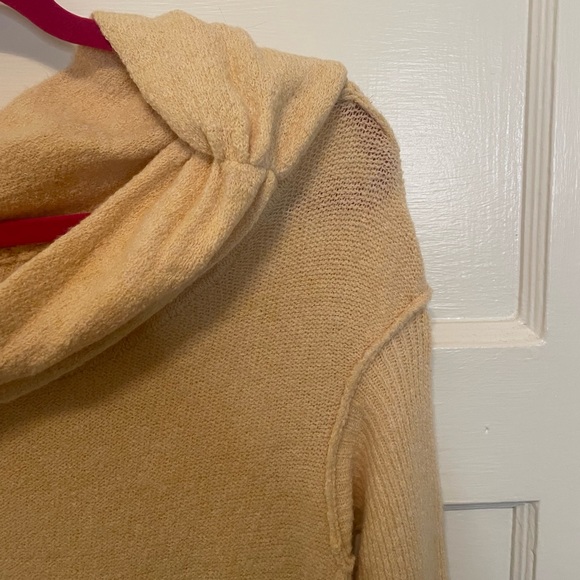 FREE PEOPLE tan/peach cowl neck sweater M - Picture 3 of 6